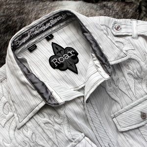 ROAR . Long Sleeve Embroidered Button Down Shirt